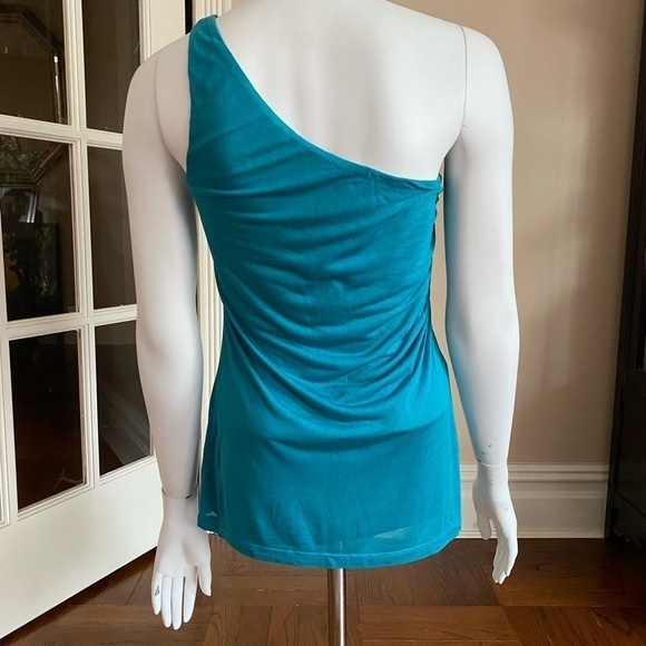 Velvet One Shoulder Top Blue - Picture 4 of 7